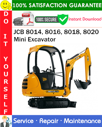 Thumbnail JCB 8014, 8016, 8018, 8020 Mini Excavator Service Repair Manual PDF Download ◆