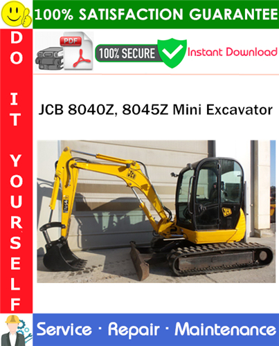 Thumbnail JCB 8040Z, 8045Z Mini Excavator Service Repair Manual PDF Download ◆
