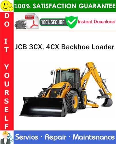 Thumbnail JCB 3CX, 4CX Backhoe Loader Service Repair Manual PDF Download (S/N: 2000000 onwards) ◆