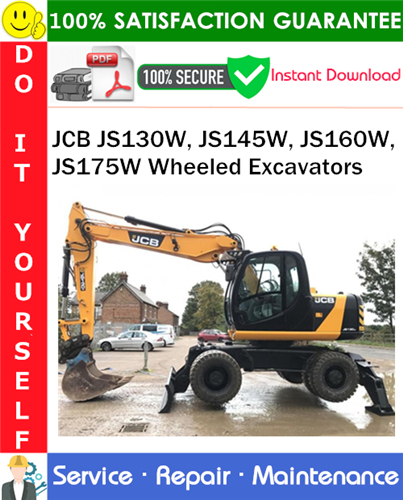 Thumbnail JCB JS130W, JS145W, JS160W, JS175W Wheeled Excavators Service Repair Manual PDF Download ◆ Thumbnail JCB JS130W, JS145W, JS160W, JS175W Wheeled Excavators Service Repair Manual PDF Download ◆
