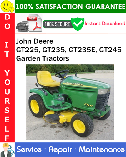 Thumbnail John Deere GT225, GT235, GT235E, GT245 Garden Tractors Service Repair Manual PDF Download ◆
