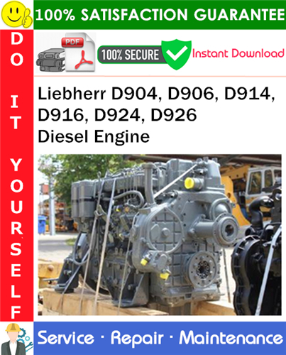 Thumbnail Liebherr D904, D906, D914, D916, D924, D926 Diesel Engine Technical Manual PDF Download ◆