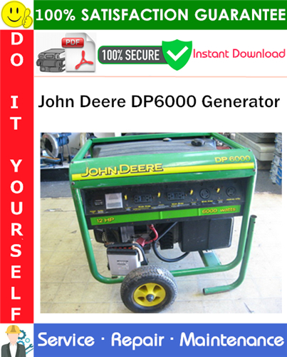 Thumbnail John Deere DP6000 Generator Service Repair Manual PDF Download ◆