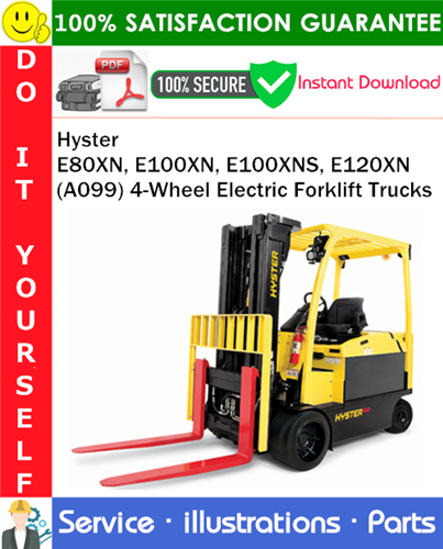 Thumbnail Hyster E80XN, E100XN, E100XNS, E120XN (A099) 4-Wheel Electric Forklift Trucks Parts Manual PDF Download ◆