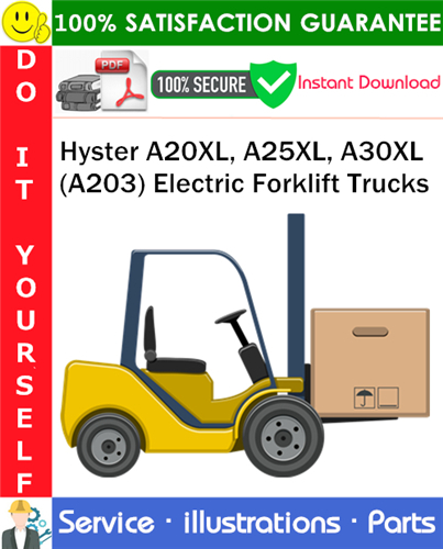 Thumbnail Hyster A20XL, A25XL, A30XL (A203) Electric Forklift Trucks Parts Manual PDF Download ◆