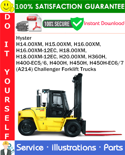 Thumbnail Hyster H14.00XM, H15.00XM, H16.00XM, H16.00XM-12EC, H18.00XM, H18.00XM-12EC, H20.00XM, H360H, H400-EC5/6, H400H, H450H, H450H-EC6/7 (A214) Challenger Forklift Trucks Parts Manual PDF Download `