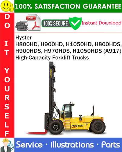 Thumbnail Hyster H800HD, H900HD, H1050HD, H800HDS, H900HDS, H970HDS, H1050HDS (A917) High-Capacity Forklift Trucks Parts Manual PDF Download ◆