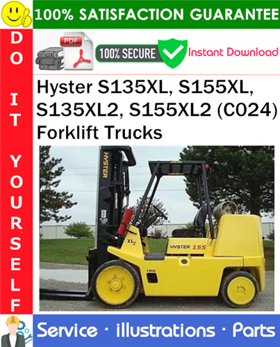 Thumbnail Hyster S135XL, S155XL, S135XL2, S155XL2 (C024) Forklift Trucks Parts Manual PDF Download ◆