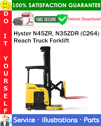 Thumbnail Hyster N45ZR, N35ZDR (C264) Reach Truck Forklift Parts Manual PDF Download ◆