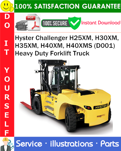 Thumbnail Hyster Challenger H25XM, H30XM, H35XM, H40XM, H40XMS (D001) Heavy Duty Forklift Truck Parts Manual PDF Download ◆