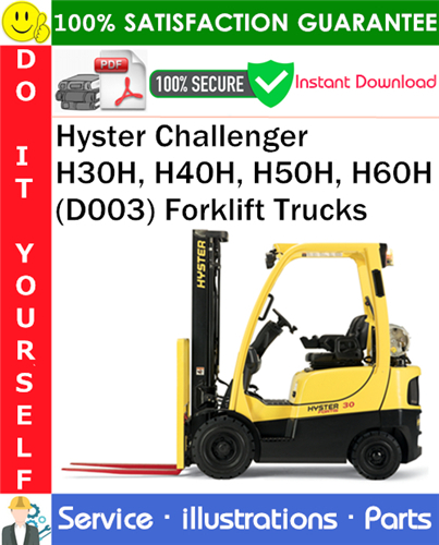 Thumbnail Hyster Challenger H30H, H40H, H50H, H60H (D003) Forklift Trucks Parts Manual PDF Download ◆