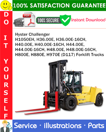 Thumbnail Hyster Challenger H1050EH, H36.00E, H36.00E-16CH, H40.00E, H40.00E-16CH, H44.00E, H44.00E-16CH, H48.00E, H48.00E-16CH, H800E, H880E, H970E (D117) Forklift Trucks Parts Manual PDF Download ◆