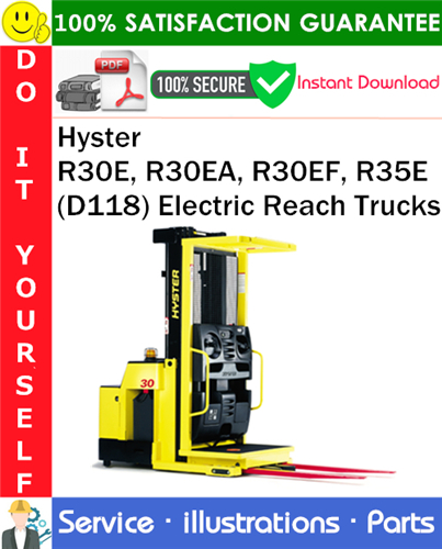 Thumbnail Hyster R30E, R30EA, R30EF, R35E (D118) Electric Reach Trucks Parts Manual PDF Download ◆