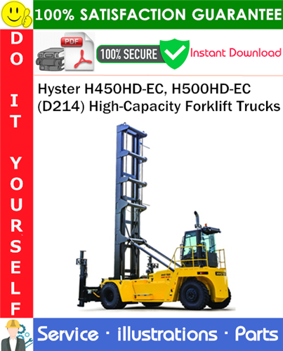 Thumbnail Hyster H450HD-EC, H500HD-EC (D214) High-Capacity Forklift Trucks Parts Manual PDF Download ◆