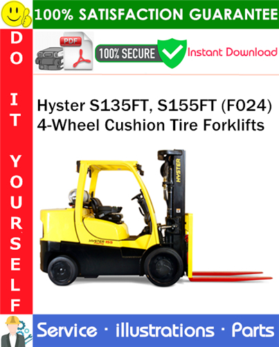 Thumbnail Hyster S135FT, S155FT (F024) 4-Wheel Cushion Tire Forklifts Parts Manual PDF Download ◆