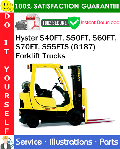 Thumbnail Hyster S40FT, S50FT, S60FT, S70FT, S55FTS (G187) Forklift Trucks Parts Manual PDF Download ◆
