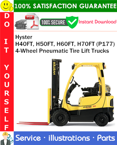 Thumbnail Hyster H40FT, H50FT, H60FT, H70FT (P177) 4-Wheel Pneumatic Tire Lift Trucks Parts Manual PDF Download ◆