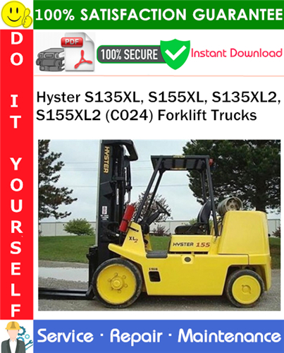 Thumbnail Hyster S135XL, S155XL, S135XL2, S155XL2 (C024) Forklift Trucks Service Repair Manual PDF Download ◆
