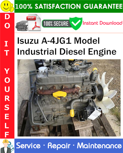 Product picture Isuzu A-4JG1 Model Industrial Diesel Engine Service Repair Manual PDF Download ◆