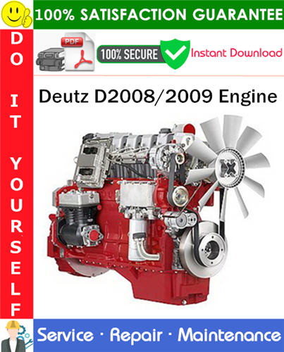 Product picture Deutz D2008/2009 Engine Service Repair Manual PDF Download ◆