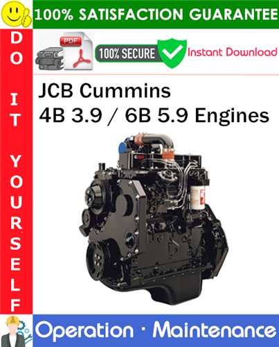 Product picture JCB Cummins 4B 3.9 / 6B 5.9 Engines Operation & Maintenance Manual PDF Download ◆