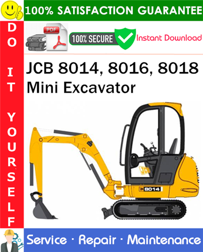 Product picture JCB 8014, 8016, 8018 Mini Excavator Service Repair Manual PDF Download ◆