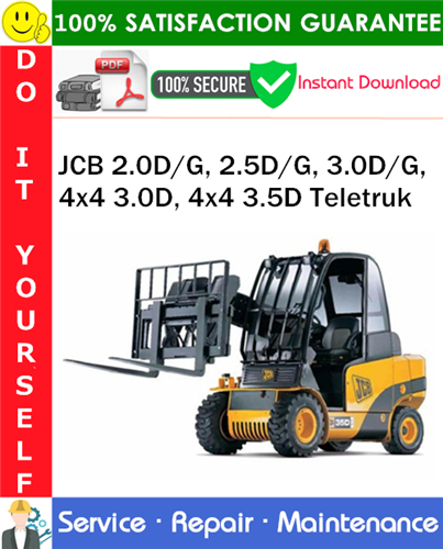 Product picture JCB 2.0D/G, 2.5D/G, 3.0D/G, 4x4 3.0D, 4x4 3.5D Teletruk Service Repair Manual PDF Download ◆