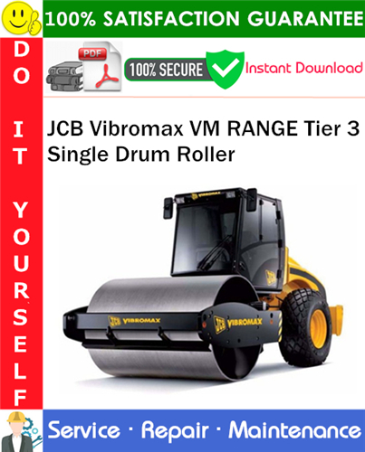 Product picture JCB Vibromax VM RANGE Tier 3 Single Drum Roller Service Repair Manual PDF Download ◆