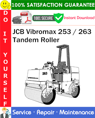 Product picture JCB Vibromax 253 / 263 Tandem Roller Service Repair Manual PDF Download ◆