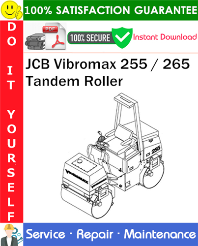 Product picture JCB Vibromax 255 / 265 Tandem Roller Service Repair Manual PDF Download ◆