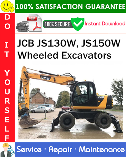 Product picture JCB JS130W, JS150W Wheeled Excavators Service Repair Manual PDF Download ◆
