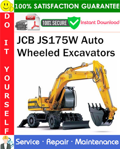 Product picture JCB JS175W Auto Wheeled Excavators Service Repair Manual PDF Download ◆