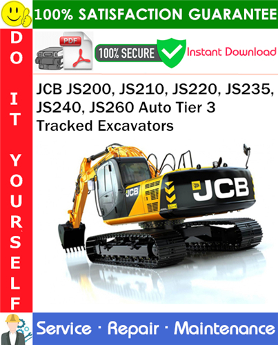 Product picture JCB JS200, JS210, JS220, JS235, JS240, JS260 Auto Tier 3 Tracked Excavators Service Repair Manual PDF Download ◆