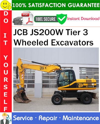 Product picture JCB JS200W Tier 3 Wheeled Excavators Service Repair Manual PDF Download ◆