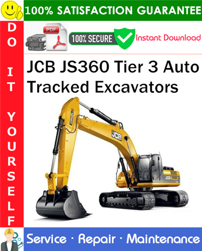 Product picture JCB JS360 Tier 3 Auto Tracked Excavators Service Repair Manual PDF Download ◆