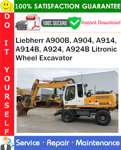 Product picture Liebherr A900B, A904, A914, A914B, A924, A924B Litronic Wheel Excavator Service Repair Manual PDF Download ◆