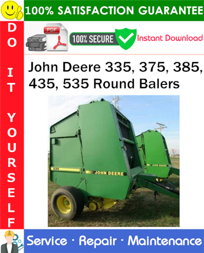 Product picture John Deere 335, 375, 385, 435, 535 Round Balers Service Repair Manual PDF Download ◆