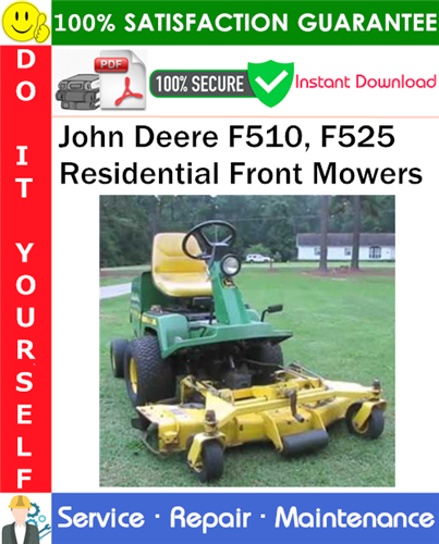 Product picture John Deere F510, F525 Residential Front Mowers Service Repair Manual PDF Download ◆