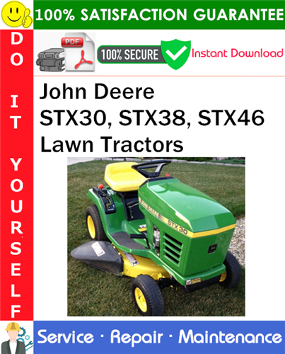 Product picture John Deere STX30, STX38, STX46 Lawn Tractors Service Repair Manual PDF Download ◆