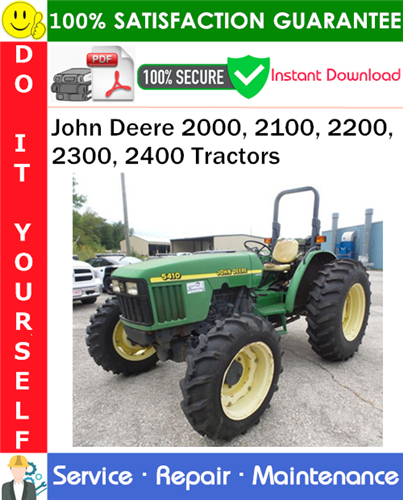 Product picture John Deere 2000, 2100, 2200, 2300, 2400 Tractors Service Repair Manual PDF Download ◆