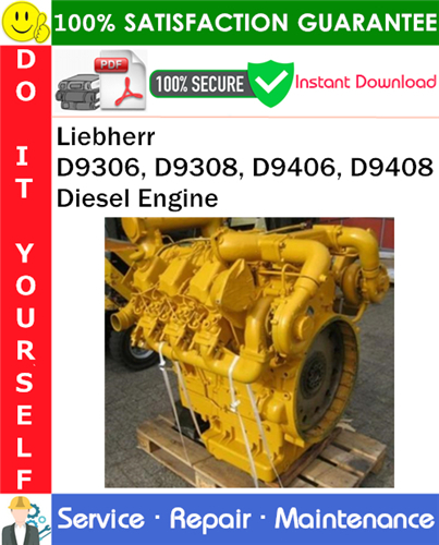 Product picture Liebherr D9306, D9308, D9406, D9408 Diesel Engine Technical Manual PDF Download ◆