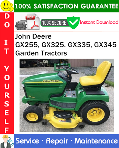 Product picture John Deere GX255, GX325, GX335, GX345 Garden Tractors Service Repair Manual PDF Download ◆