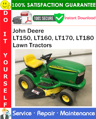 Product picture John Deere LT150, LT160, LT170, LT180 Lawn Tractors Service Repair Manual PDF Download ◆