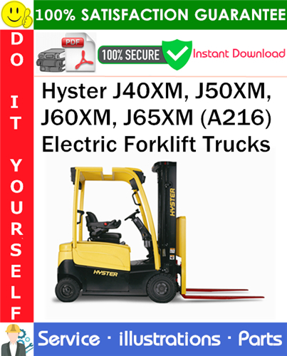 Product picture Hyster J40XM, J50XM, J60XM, J65XM (A216) Electric Forklift Trucks Parts Manual PDF Download ◆
