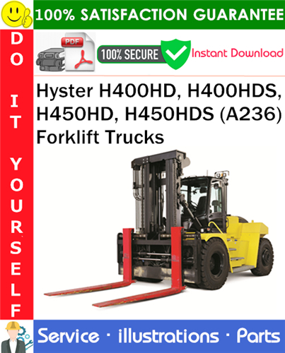 Product picture Hyster H400HD, H400HDS, H450HD, H450HDS (A236) Forklift Trucks Parts Manual PDF Download ◆