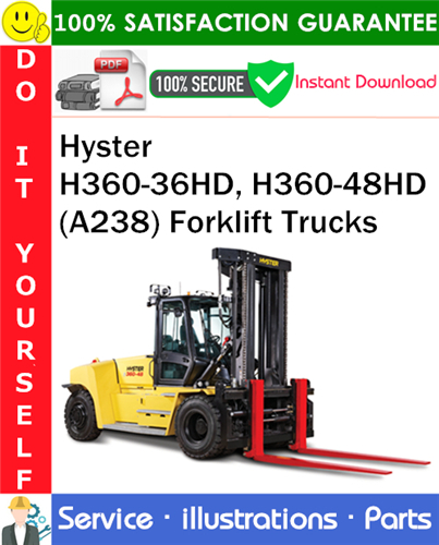 Product picture Hyster H360-36HD, H360-48HD (A238) Forklift Trucks Parts Manual PDF Download ◆