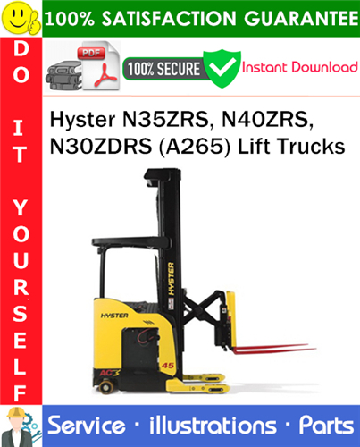 Product picture Hyster N35ZRS, N40ZRS, N30ZDRS (A265) Lift Trucks Parts Manual PDF Download ◆