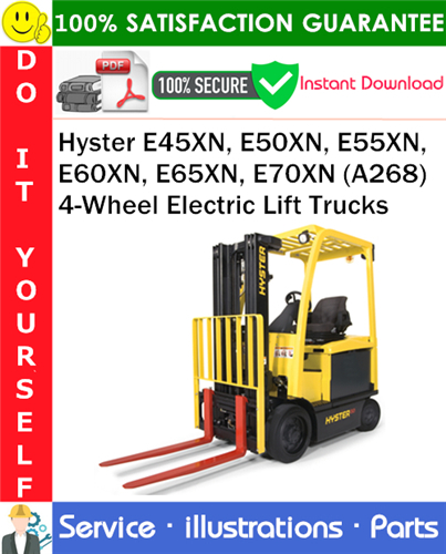 Product picture Hyster E45XN, E50XN, E55XN, E60XN, E65XN, E70XN (A268) 4-Wheel Electric Lift Trucks Parts Manual PDF Download ◆
