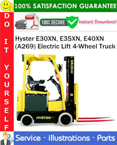 Product picture Hyster E30XN, E35XN, E40XN (A269) Electric Lift 4-Wheel Truck Parts Manual PDF Download ◆