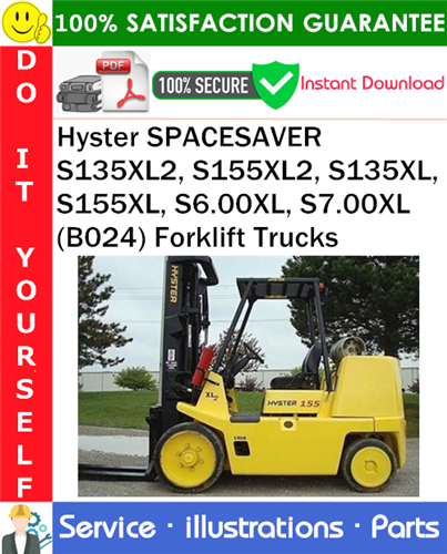 Product picture Hyster SPACESAVER S135XL2, S155XL2, S135XL, S155XL, S6.00XL, S7.00XL (B024) Forklift Trucks Parts Manual PDF Download ◆